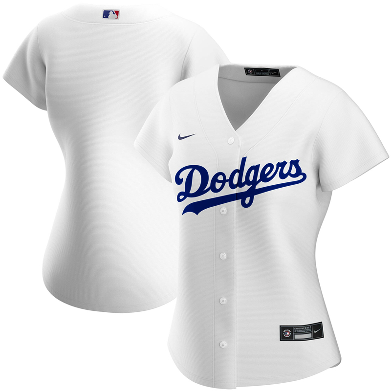 2020 MLB Women Los Angeles Dodgers Nike White Home 2020 Replica Team Jersey 1->miami marlins->MLB Jersey
